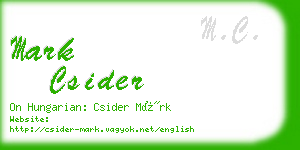 mark csider business card